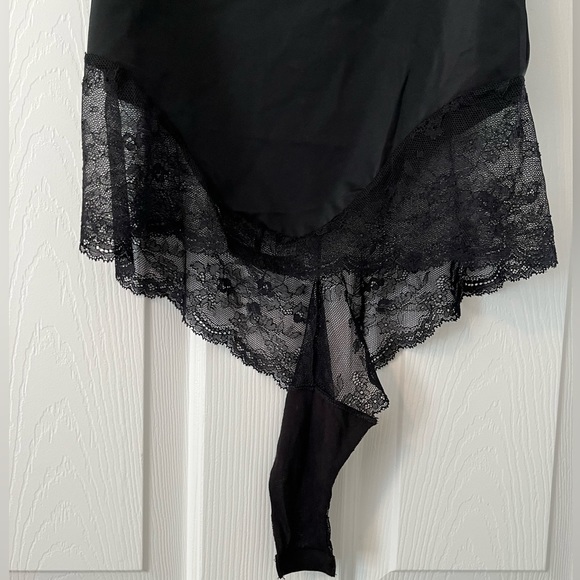 Body Beautiful Black Satin Lace Bodysuit - Picture 3 of 10